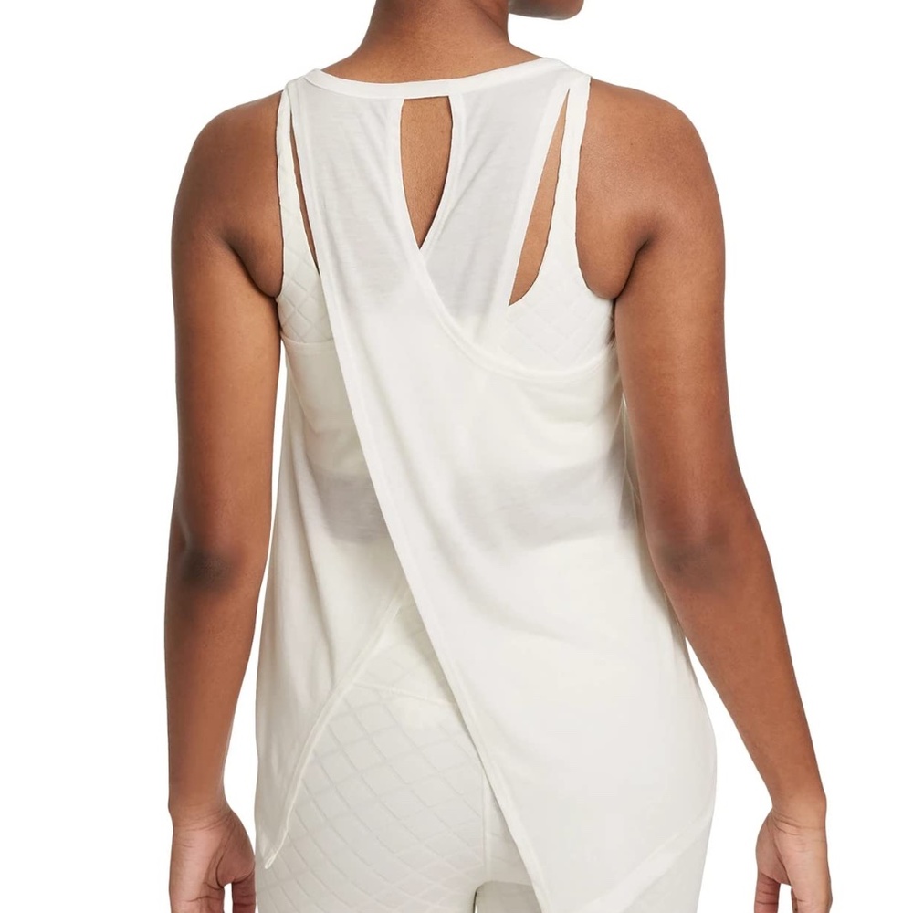 BRAND NEW women Nike nike yoga crossback white tank top size L